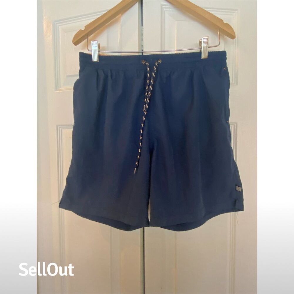 2 Men Men's Swim Shorts Blue Size L Elastic Waist Quick Drying